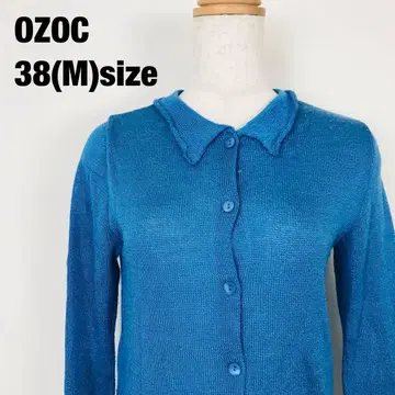 OZOC 오조크 시어 리브 니트 가디건 블루 G7
