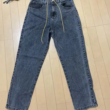다크 그레이 스트레이트 레그 데님 L
