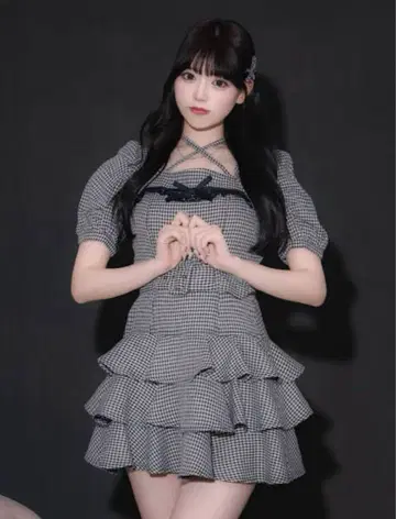 pium 티어드 프릴 미니 원피스