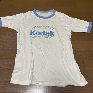 80s 코닥 Kodak 티셔츠 링거 티셔츠 스며듦 프린트