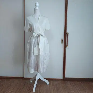 여름 명주 호몬기 리메이크 V넥 원피스 리본 포함 핸드메이드