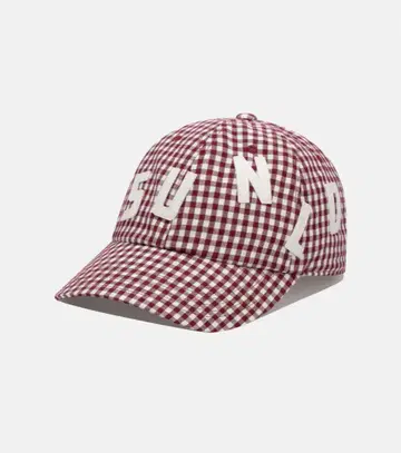 SUNLOVE Staccato Cap Wine Gingham 캡