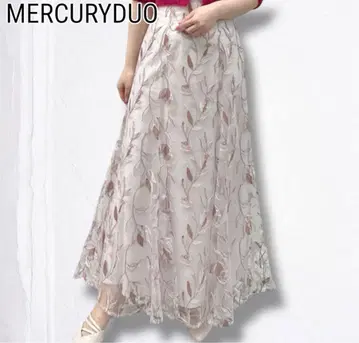 MERCURYDUO 꽃무늬 자수 롱 스커트