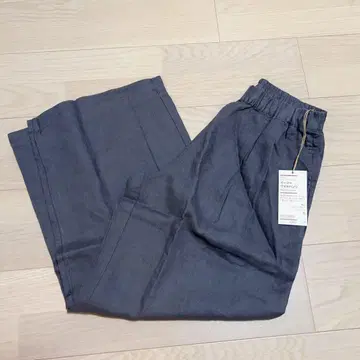 새상품 무인양품 MUJI 린넨 이지 와이드 팬츠 차콜 그레이 린넨 S