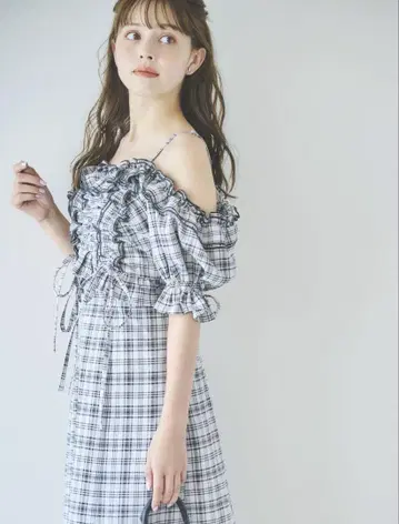 2WAY 개더 프릴 도킹 원피스