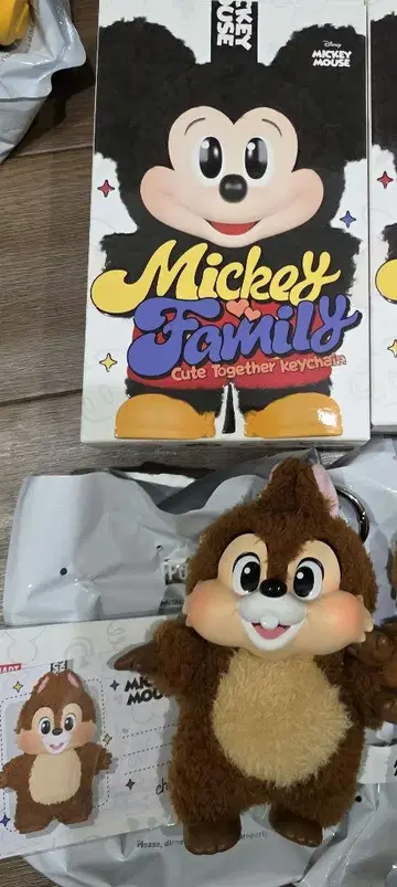 팝마트 미키 패밀리 칩 키체인 봉제 인형
