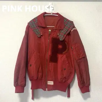 PICK HOUSE 빨간색 블루종 체크 무늬