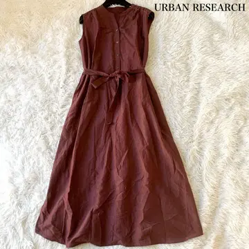 URBAN RESEARCH 코튼 실크 개더 슬리브리스 원피스