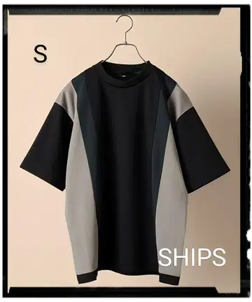 SHIPS [새상품급] 패널 절개 스트라이프 분또 T셔츠