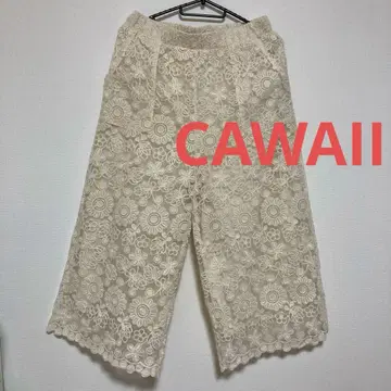 CAWAII 꽃무늬 레이스 팬츠