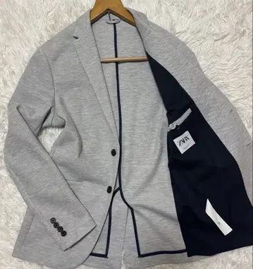 ZARA 테일러드 자켓, 안감 없음, 초 스트레치, 파이핑