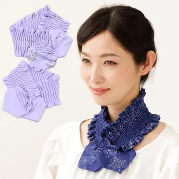 물에 적셔 짜서 흔들기만 하면 시원한 냉감! UV 쿨 스카프 아이스 블루