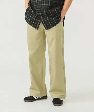 Dickies 와이드 치노 팬츠 BEAMS 스트레이트 팬츠 베이지