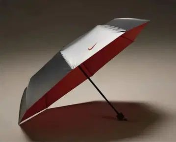 미사용 새상품 NIKE 실버 오렌지 광택 접이식 우산 레이저 백 포함