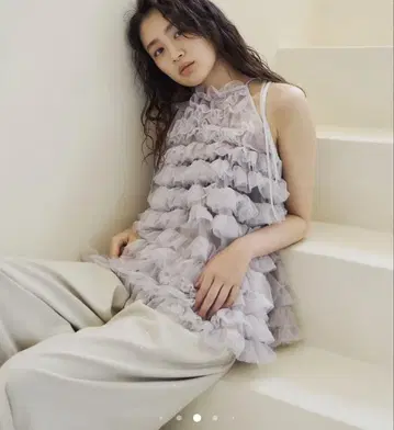 미사용 택 포함 NOTRE emor tulle mousse tops