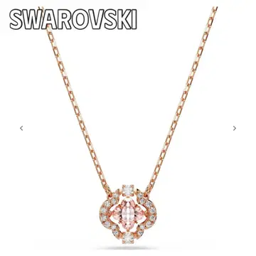 swarovski una 목걸이 로즈 골드 핑크 클로버 박스 있음
