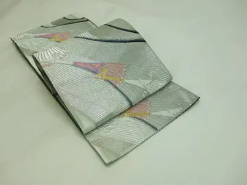 새상품급 중고 후쿠로 오비 공작 문양 은 N70818-6