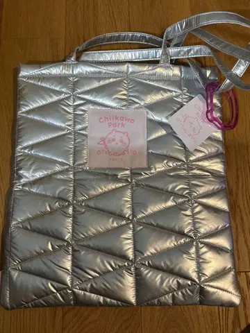 치이카와 파크 퀼팅 토트백 (실버)