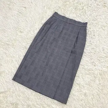 UNIQLO 글렌체크 내로우 스커트 랩 스타일 예쁨 고급 오피스