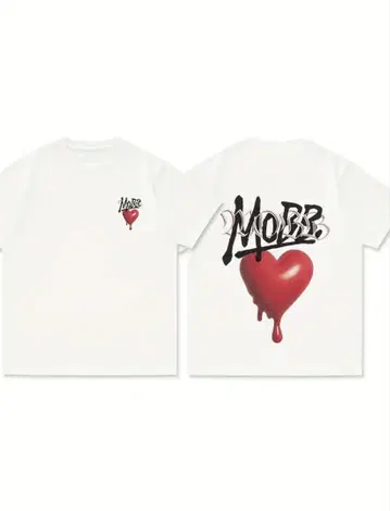 MOBB 하트가 디자인된 티셔츠