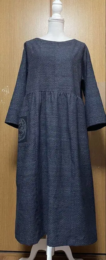 기모노 리메이크 학생 카스리 허리 개더 원피스