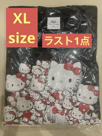 XL 산리오 캐릭터즈 x 이토 준지 T셔츠 갸루 토미에 x 헬로키티