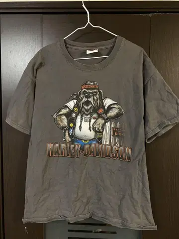 레어 할리데이비슨 baddog 양면 프린트 T harley