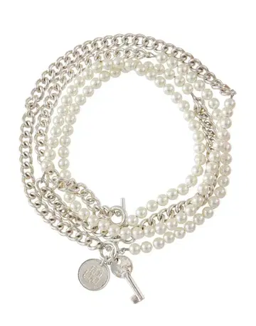 Ameri 3WAY MOTIF PEARL CHAIN NECKLACE