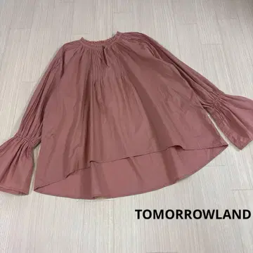 TOMORROWLAND 핑크 플레어 소매 셔츠 드레스 셔츠