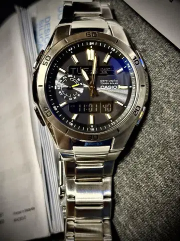 CASIO WAVE CEPTOR 전파 시계 전시품 미사용