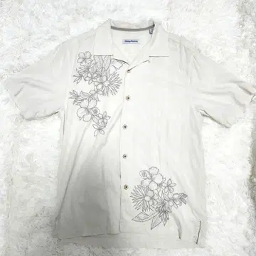 Tommy Bahama 알로하 셔츠 꽃무늬 베이지