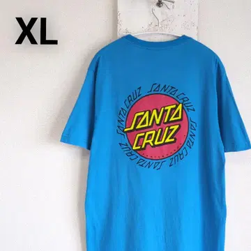 SANTA CRUZ 티셔츠 블루 로고 백 프린트 XL