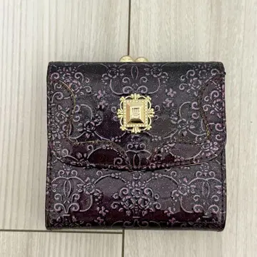 ANNA SUI 박스 포함 안나수이 가마구치 접이식 지갑 루미 퍼플