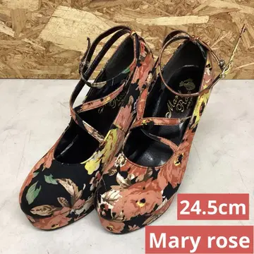 Mary rose 펌프스 여성용 통굽힐 꽃무늬 24.5cm (은 56