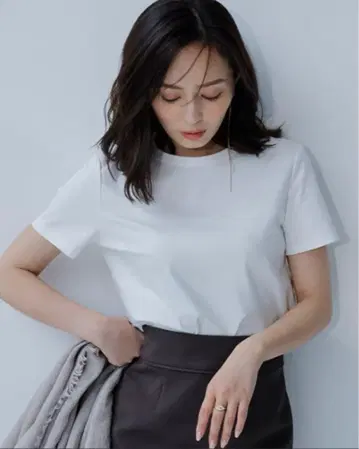 아뉴앙스 실크 터치 코튼 슬림핏 t