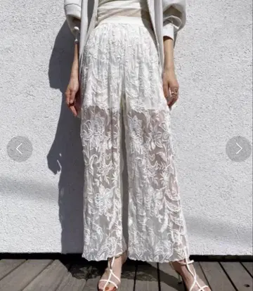 Ameri vintageMEDI EMBROIDERY TULLE PANTS