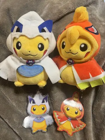 판초 피카츄 루기아, 칠색조 2마리 세트 포켓몬 봉제 인형 초희귀
