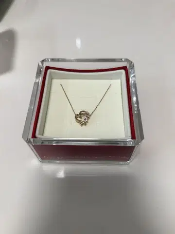 SAMANTHA SILVE 하트 모양 핑크 골드 목걸이 스톤 장식