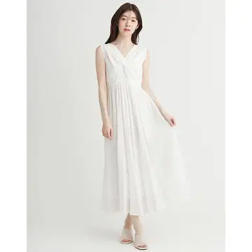 셀포드 트위스트 디자인 민소매 원피스 WHT 38