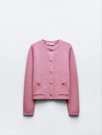 인기 상품 ZARA 핑크 골드 버튼 니트 가디건 자라 새상품급