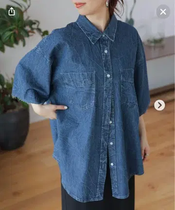 LEPSIM 데님 셔츠 반팔