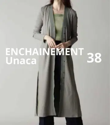 UNACA 롱 리브 가디건 ENCHAINEMENT 올리브 그린