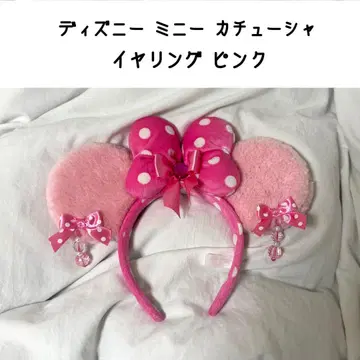 디즈니 미니 귀 머리띠 핑크 도트 귀찌 리본 도트