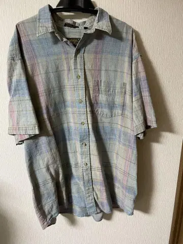 1980~90년대 Eddie Bauer 체크 셔츠 블랙 택