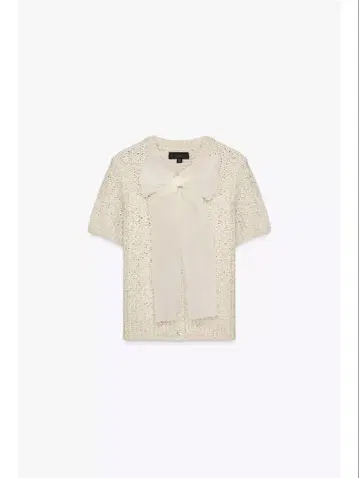 zara 니트 오간자 리본 상의 M 사이즈