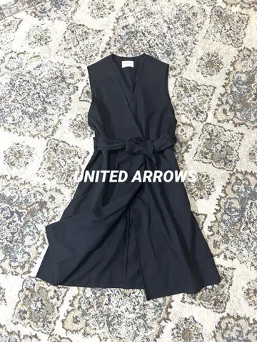 새상품급 UNITED ARROWS 롱베스트 베스트 코튼 린넨
