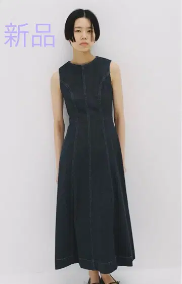 택 포함 새상품 8600엔! ZARA 자라*슬리브리스 데님 원피스 XS