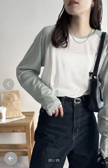 새상품 디스코트 시어 래글런 배색 풀오버
