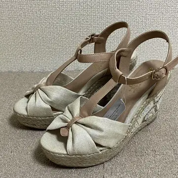 [새상품급] 키다리 아저씨 오픈토 웨지솔 샌들 24cm