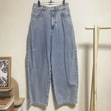 즉시 구매 가능 LEPSIM 커브 데님 팬츠 L 케미컬 블루